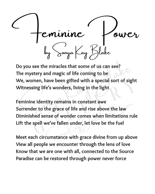 "Feminine Power" Unframed Poetry Print