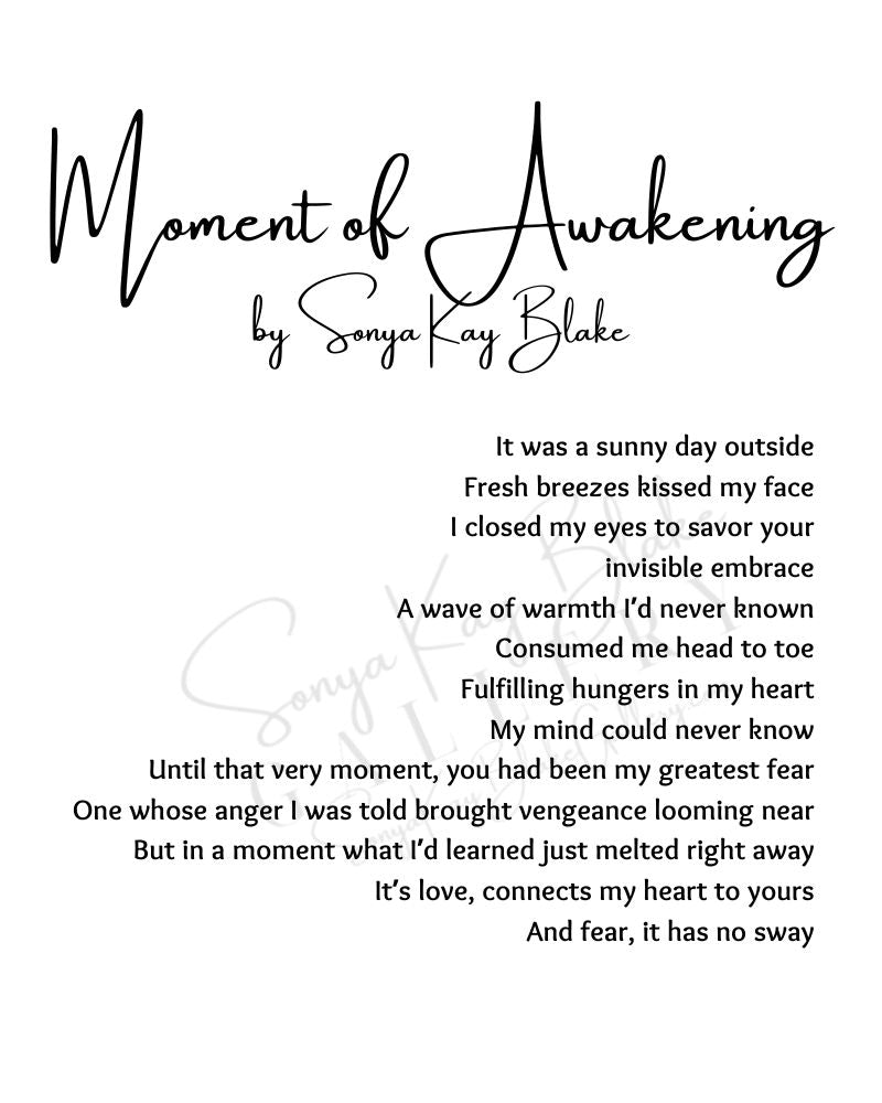 "Moment of Awakening" Unframed Poetry Art Poster (Minimalist Style)
