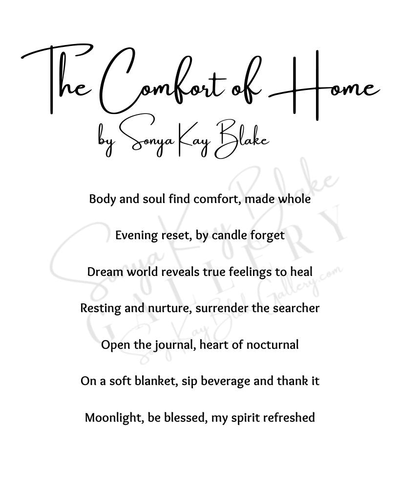 "The Comfort of Home" Unframed Poetry Art Poster (Minimalist Style)