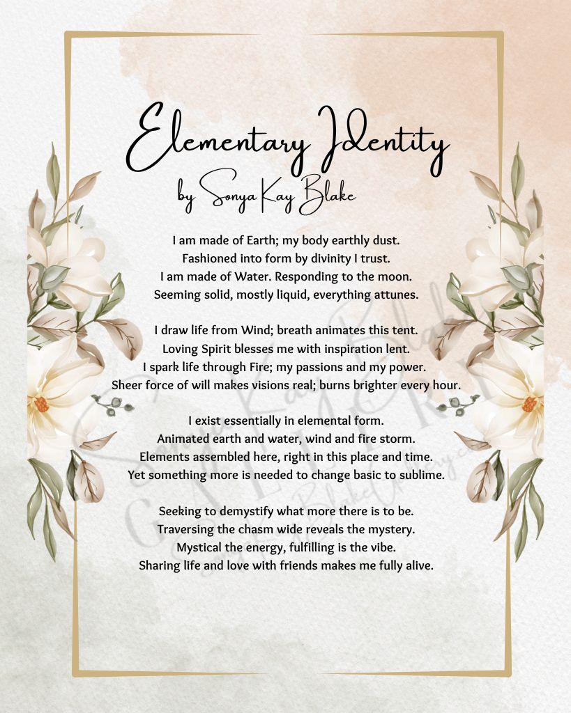 "Elementary Identity" Unframed Poetry Art Poster (Rustic Style)