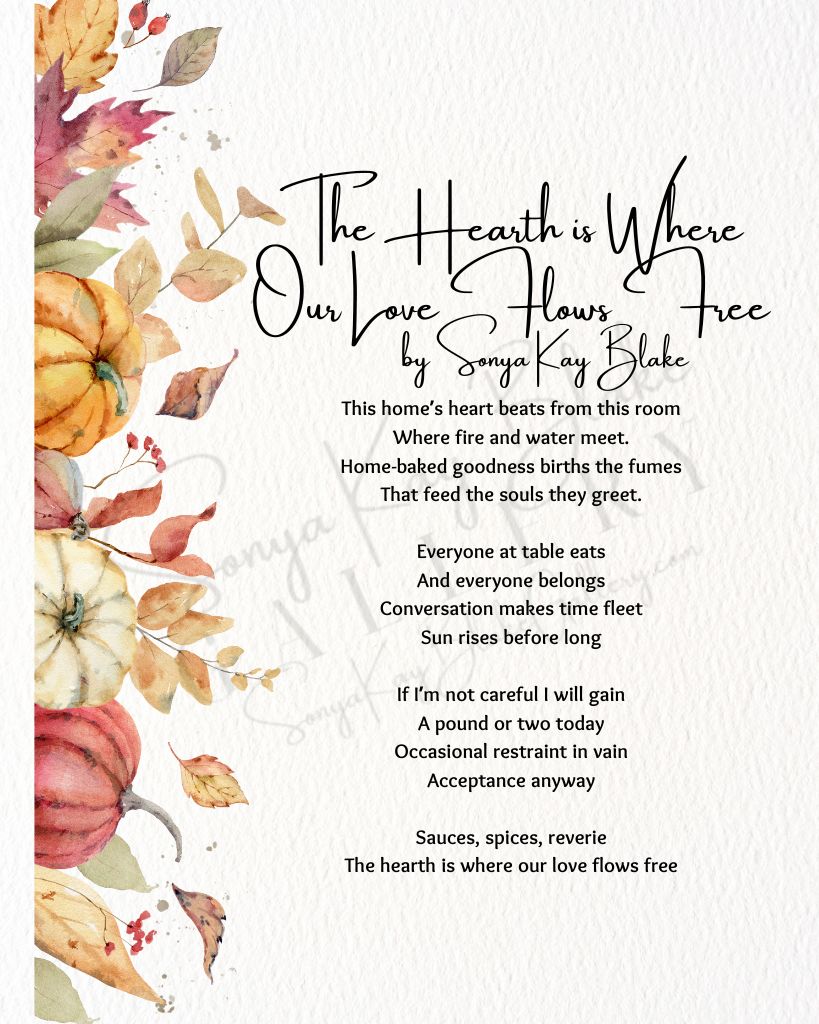 "The Hearth is Where Our Love Flows Free" Unframed Poetry Art Poster (Rustic Style)